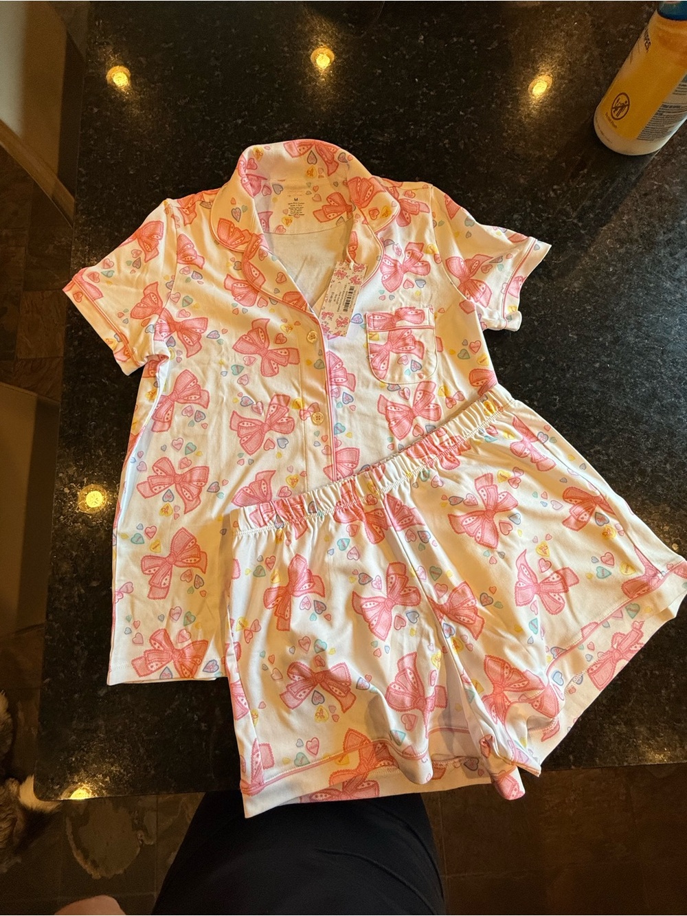 LoveShackFancy X Roller Rabbit Doily Beaux Polo Pajamas in Pink Sugar Size Mediu